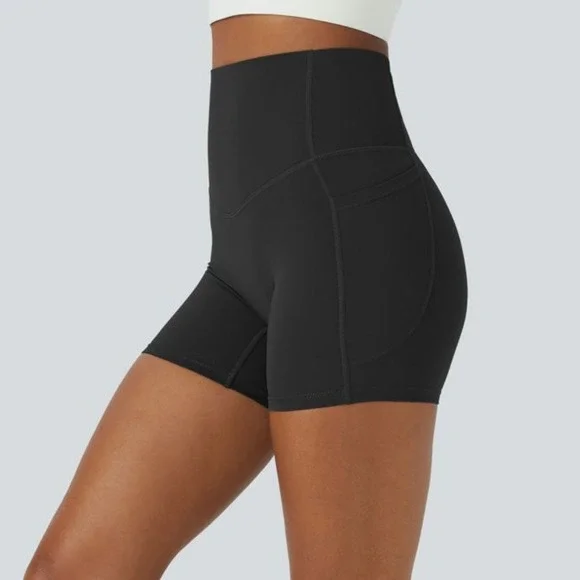 Halara UltraSculpt™ SoCinched High Waisted Biker Shorts – Black Size Large – NWT - Picture 1 of 4